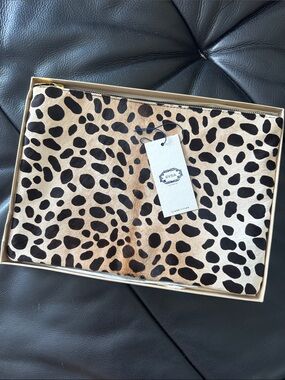 Clare V Leopard 🐆 Haircalf Clutch in Tan and Black